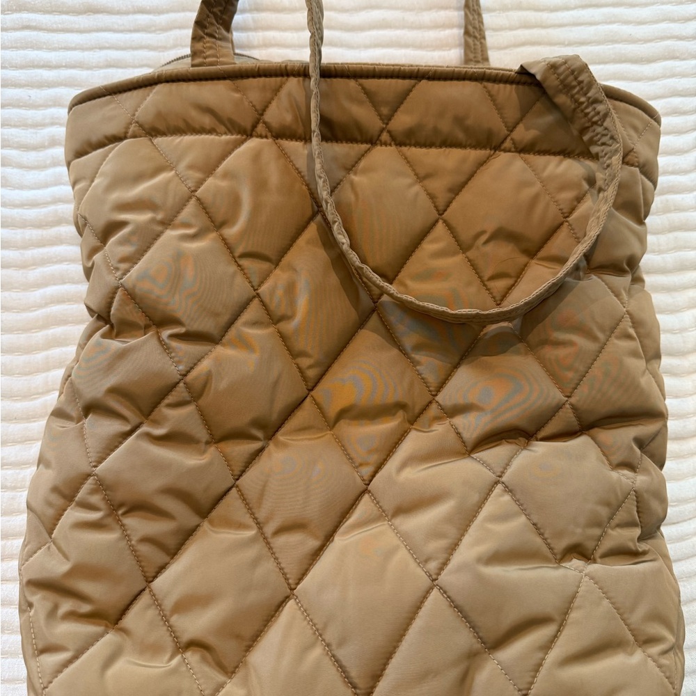 Quilted Tan Tote Bag 👜👜👜